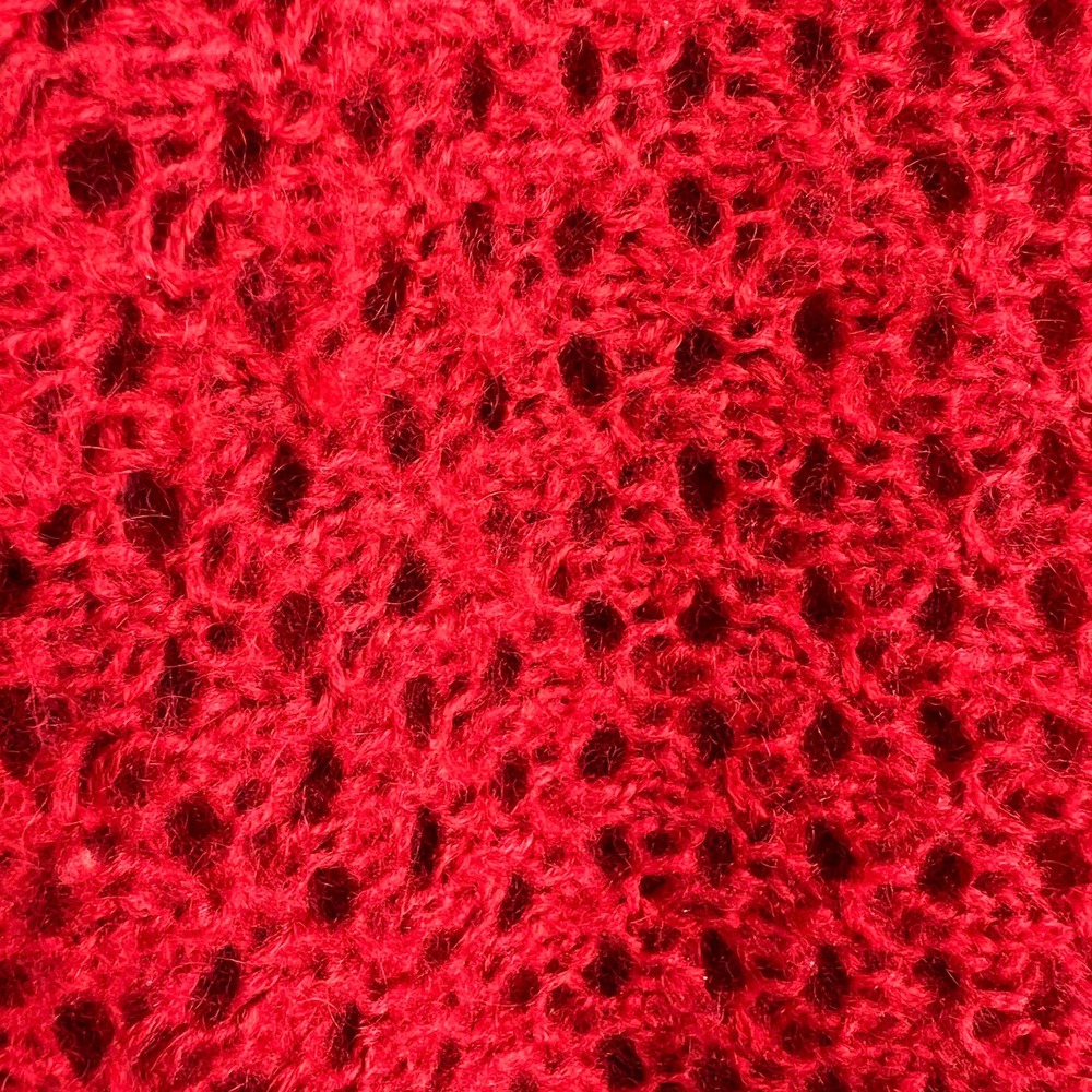 Chico's WOOL Size 1 or Medium Blouse Shirt Top Red Sweater Open Knit Christmas - Picture 4 of 5